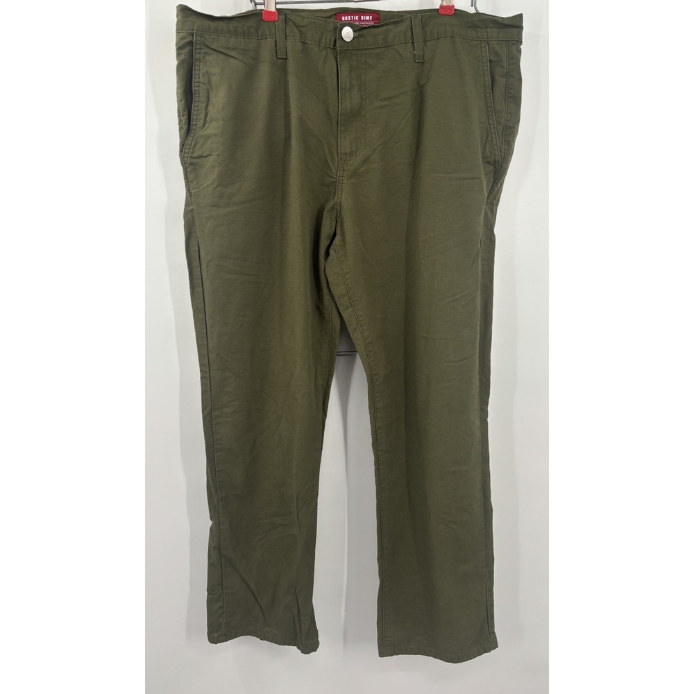 Rustic Dime Mens 38x30 Green Chino Ripstop Canvas Pants